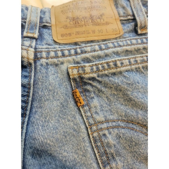 RARE VTG 80s Levi's 505 Orange Tab Cut Off Shorts 30 Frayed Hems UPSIDE DOWN TAG - Picture 2 of 4
